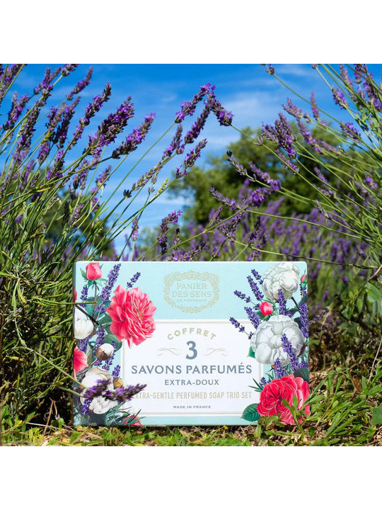 Coffret 3 Savons 3x100g | Coton, Lavande, Nectar Rose