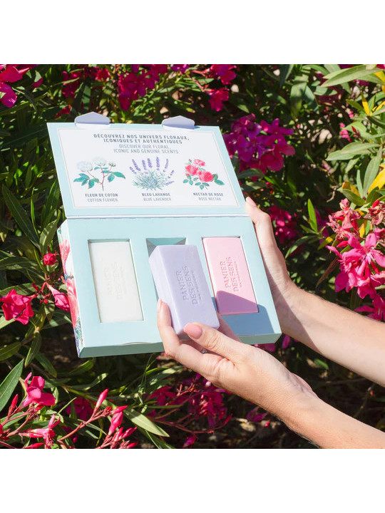 Coffret 3 Savons 3x100g | Coton, Lavande, Nectar Rose